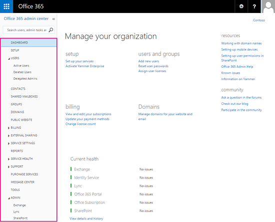 Office-365-admin-panel